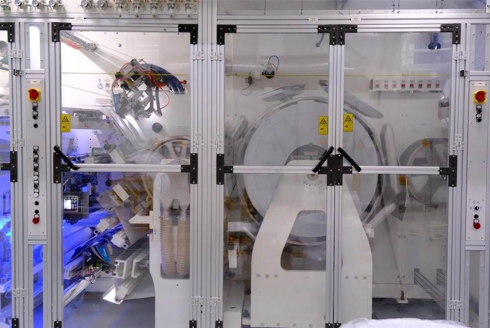 Automated baby diaper production line at Easy Hygienic